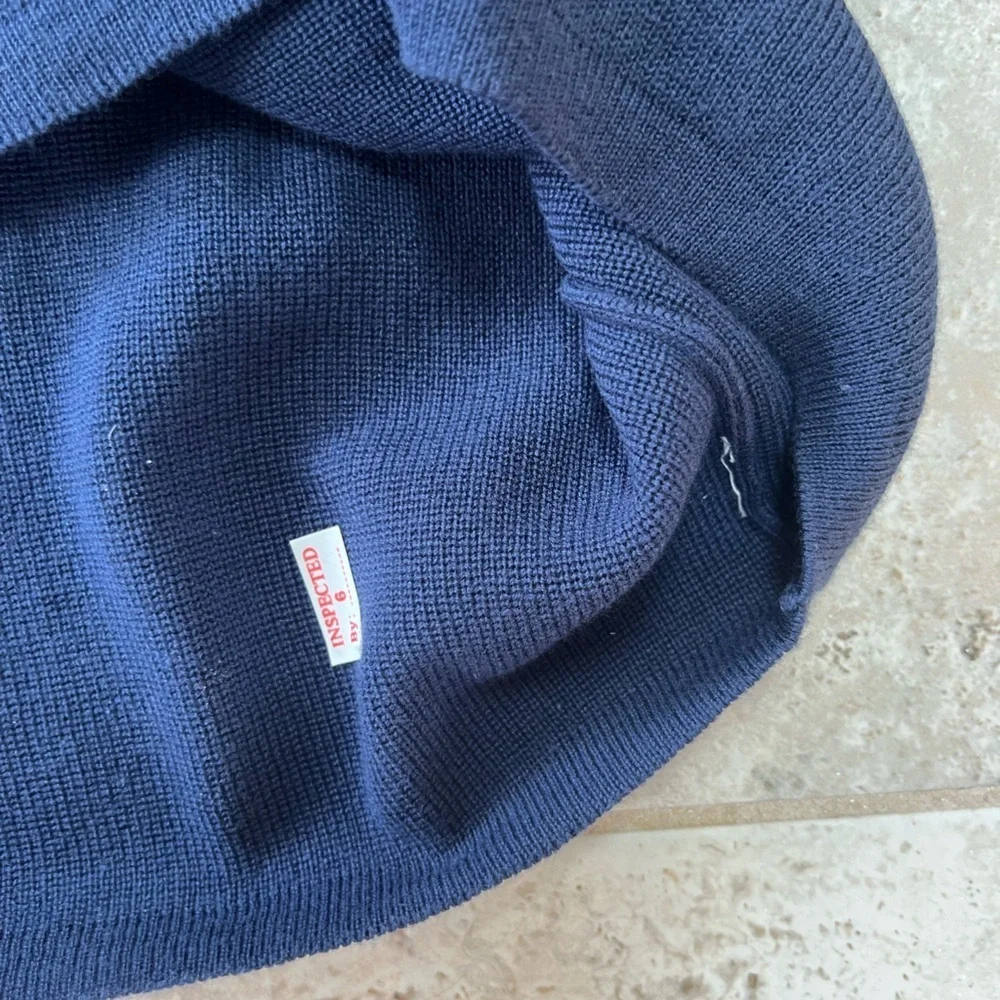 NWT Perkins Shearer Vintage 100% Cotton Crewneck Pullover Navy Blue Sweater, M